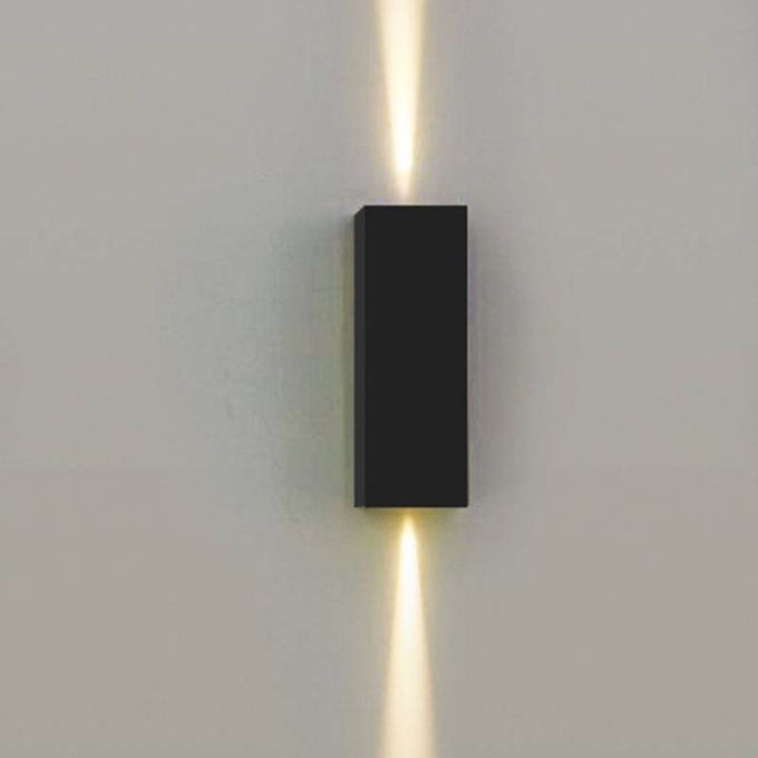 Arandela Nordecor Tynn Facho Duplo Ajustável 5 watts 3000K Preto IP65 125x42x32mm Bivolt 2293
