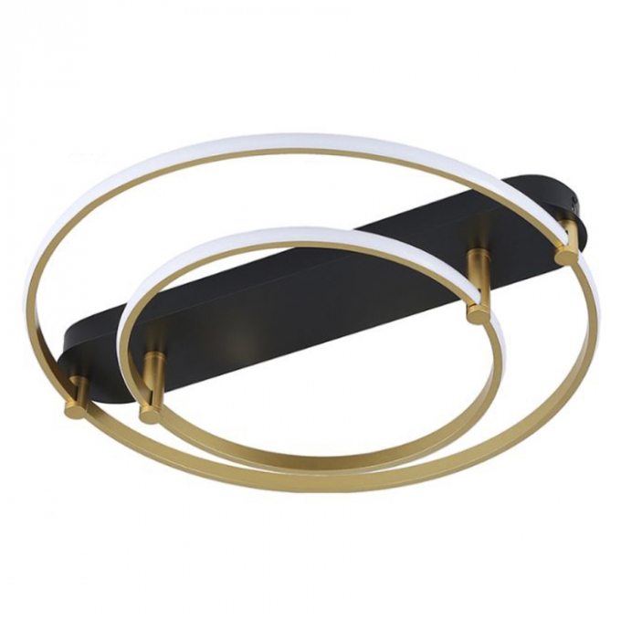 Plafon Skylight Listo Dourado e Preto 50 watts 3000K Bivolt Ø600mm SKY-3106S-PTDO