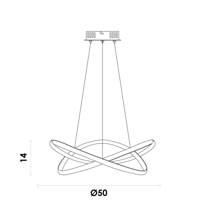 Pendente Bella Nodo Gold 36 watts 3000K Ø500x150mm HM020G