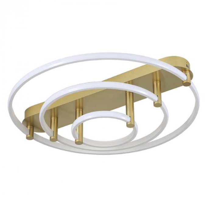 Plafon Skylight Listo Dourado e Branco 59 watts 3000K Bivolt Ø600mm SKY-3106M-BRDO