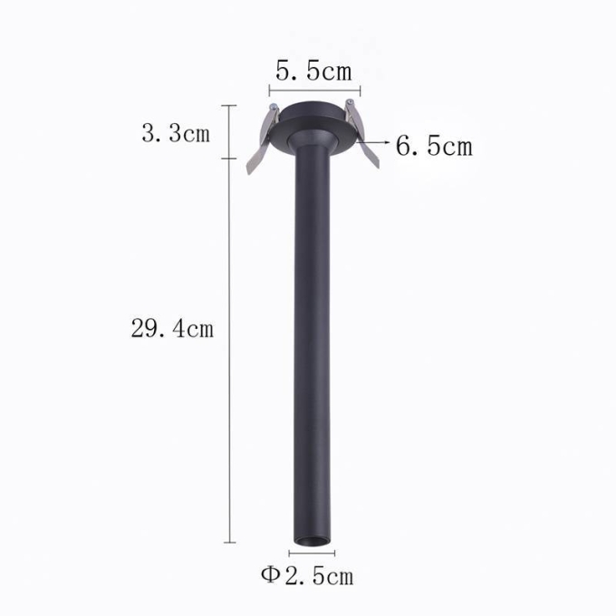 Spot Embutido Nordecor Lea 5 watts 2700K 24° Sof Preto Ø25x294mm IRC97 Bivolt 6471