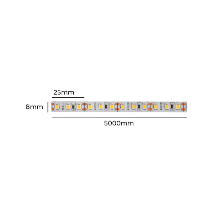 Fita LED Nordecor 9w/mt 120 leds IP20 8mm 12V 4000K IRC97 (Rolo 5 metros) 7218