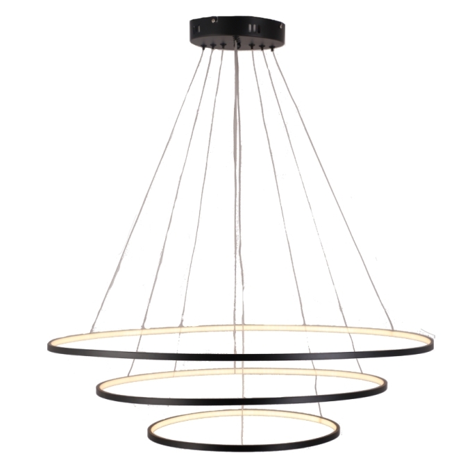 Pendente Skylight Júpiter Preto 86 watts 3000K Bivolt  
Ø800mm Ø600mm Ø400mm SKY-3037PT