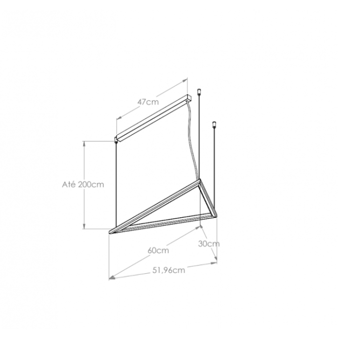Pendente Bella Itália Trian G 50 watts 3000K Bivolt 1200x600mm 9055020340