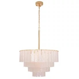 Pendente Casual Light Studioluce Prince Metal Dourado e Vidro Transparente 22L G9 Ø700x450mm PD1773