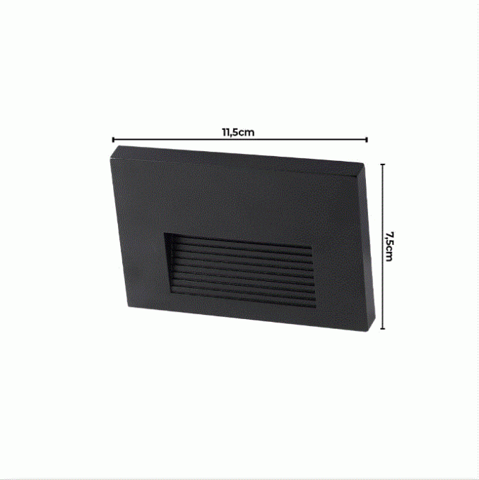 Balizador Nordecor Maja Sobrepor Preto 2 watts 3000K IP65 Bivolt 75x115mm 2709