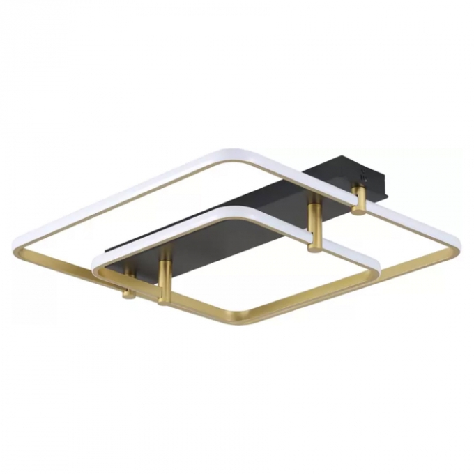 Plafon Skylight Listo Dourado e Preto 58 watts 3000K Bivolt 580X580mm SKY-3107Q-PTDO