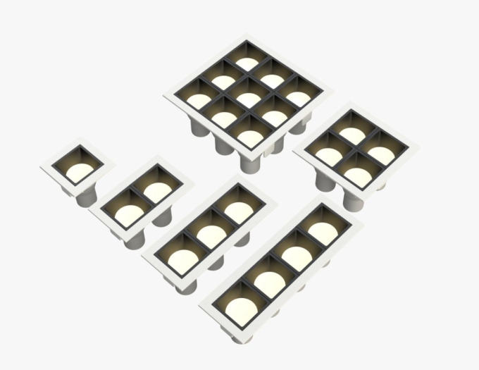 Embutido Fixo Moon Linea 4L Mini Dicróica Branco com Fundo Preto 92x92mm 1061527