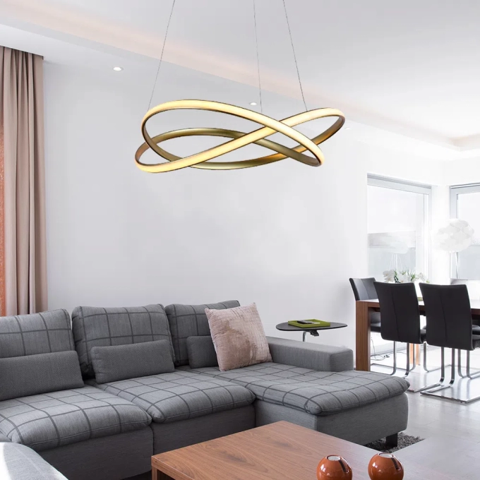 Pendente Bella Nodo Gold 36 watts 3000K Ø500x150mm HM020G
