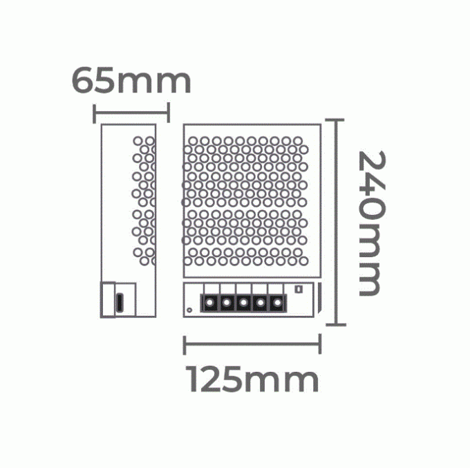 Fonte 12V Nordecor 84A 1000 watts IP20 Chaveada Bivolt 240x125x65mm 7236