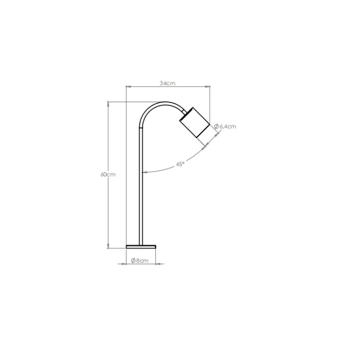 Poste Balizador Bella Itália Cisne 600mm Angular 45° 1L MR16 9074040211 