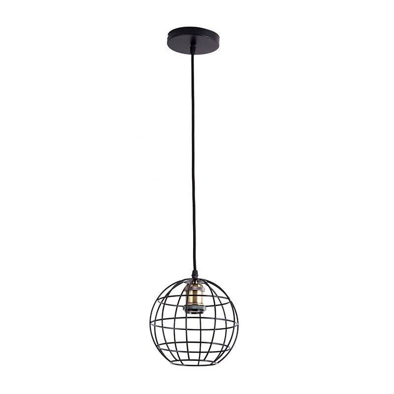 Pendente Nordecor Gradeado 1L E27 Preto e Ouro Velho 200x170mm 2096