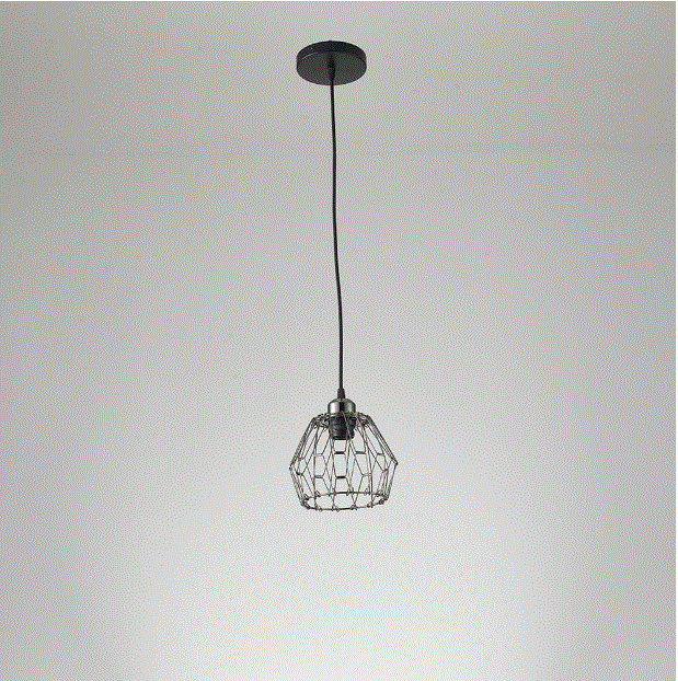 Pendente Nordecor Ollin Aramado 1L E27 Preto 250mm 2598