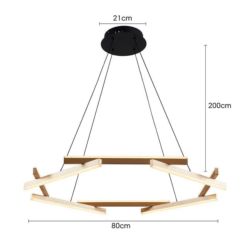 Pendente Nordecor Wida 60 watts 3000K Ouro Champagne 820mm 2787