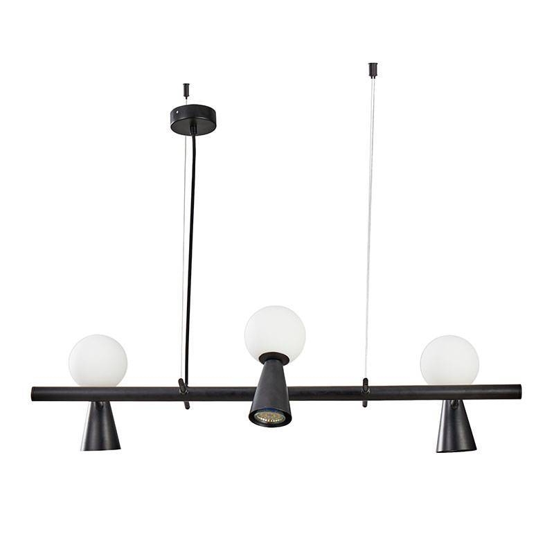 Pendente Nordecor Teas 3L G9 e 3L Dicroica MR16 Preto 200x800mm 2468