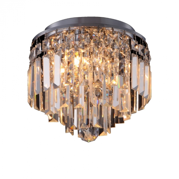 Plafon Skylight Cerceis Cromado e Cristal Transparente 4L G9 Ø250X215mm SKY-3021TR