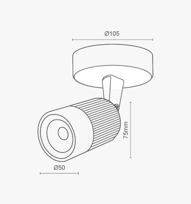 Spot Led Externo Romalux Preto 7 watts 2700K 30° 84X117X200mm IP66 Bivolt 30033A