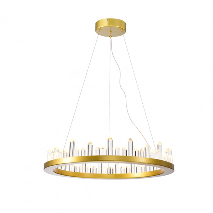 Pendente Skylight Cave Dourado e Cristal Transparente 36 watts 3000K Bivolt Ø600X110mm SKY-3095DO