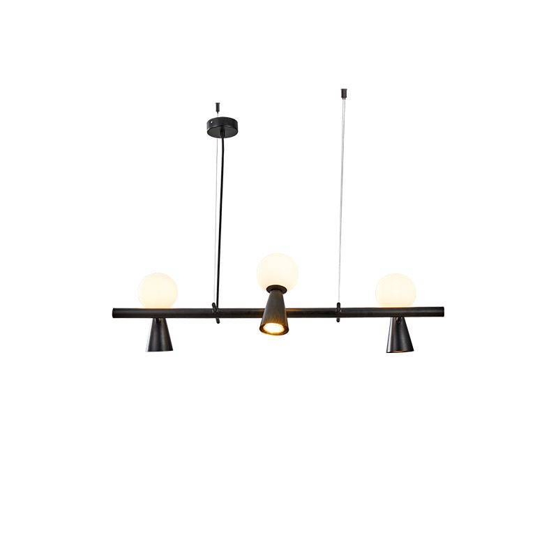 Pendente Nordecor Teas 3L G9 e 3L Dicroica MR16 Preto 200x800mm 2468