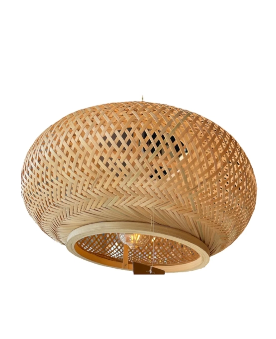 Pendente GMH Bora Bora Fibra de Bambu 1L E27 Bivolt Ø400x200mm P-BORA-BORA-40