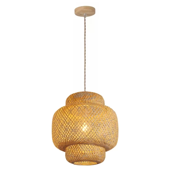Pendente GMH Bali Fibra de Bambu 1L E27 Bivolt Ø500mm P-BALI-50