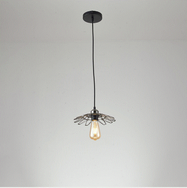 Pendente Nordecor Ollin Aramado 1L E27 Preto 300mm 2600