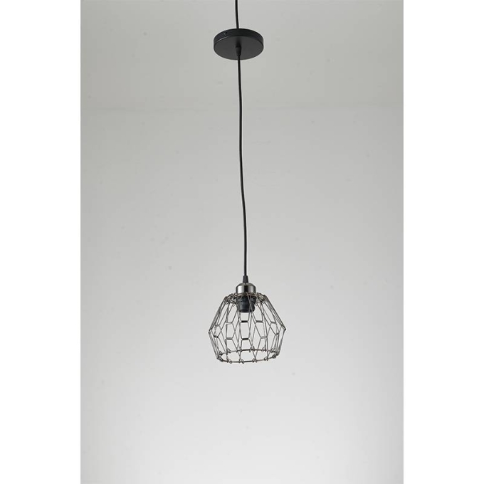 Pendente Nordecor Ollin Aramado 1L E27 Preto 250mm 2598