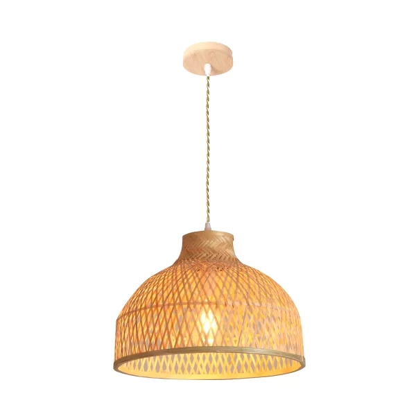 Pendente GMH Jacarta Fibra de Bambu 1L E27 Bivolt Ø400x280mm P-JACARTA-40
