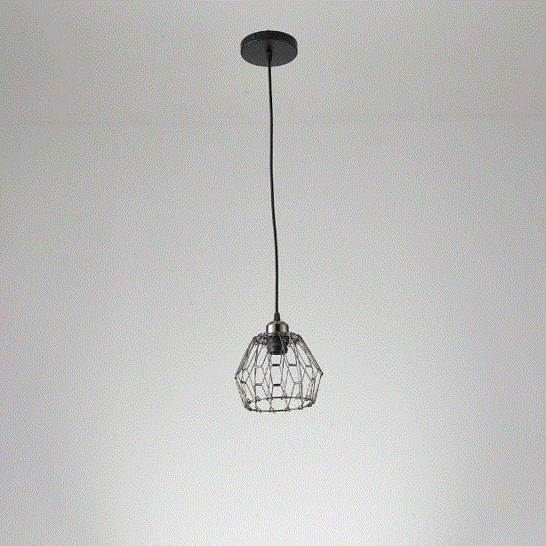 Pendente Nordecor Ollin Aramado 1L E27 Preto 300mm 2600