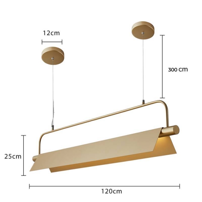 Pendente Nordecor Loze 30 watts 3000K Dourado Fosco 1200x250mm 2556