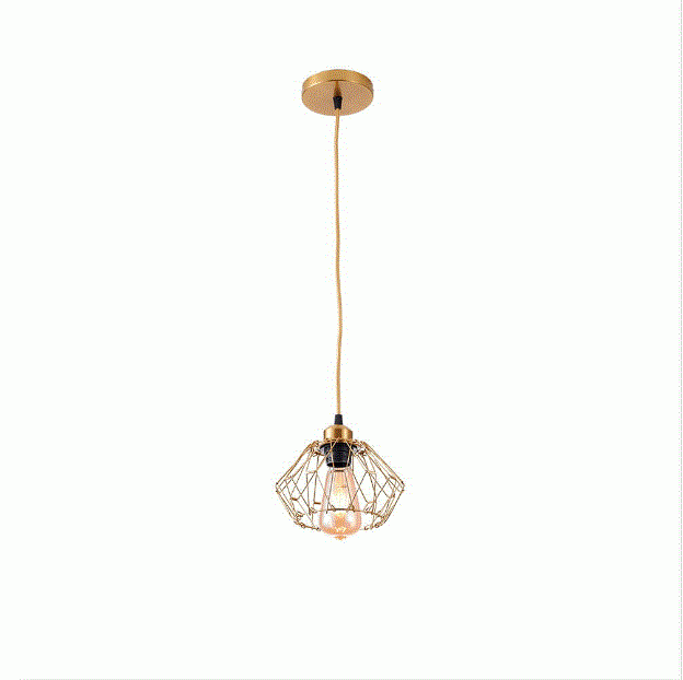 Pendente Nordecor Ollin Aramando 1L E27 Dourado 250mm 2599