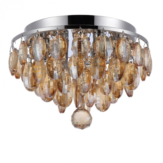 Plafon Skylight Aryas Cromado e Cristal Champagne 4L G9 Ø250X215mm SKY-3022CH