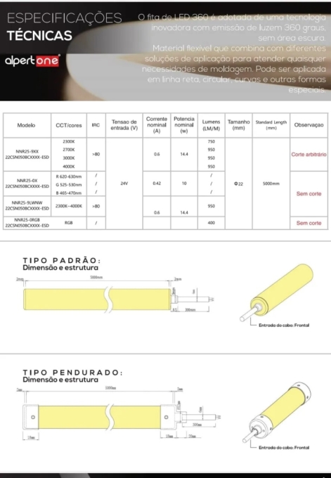 Mangueira Neo 360 Alpertone 18w/mt 24V IP65 22mm (Venda por Metro) 011288