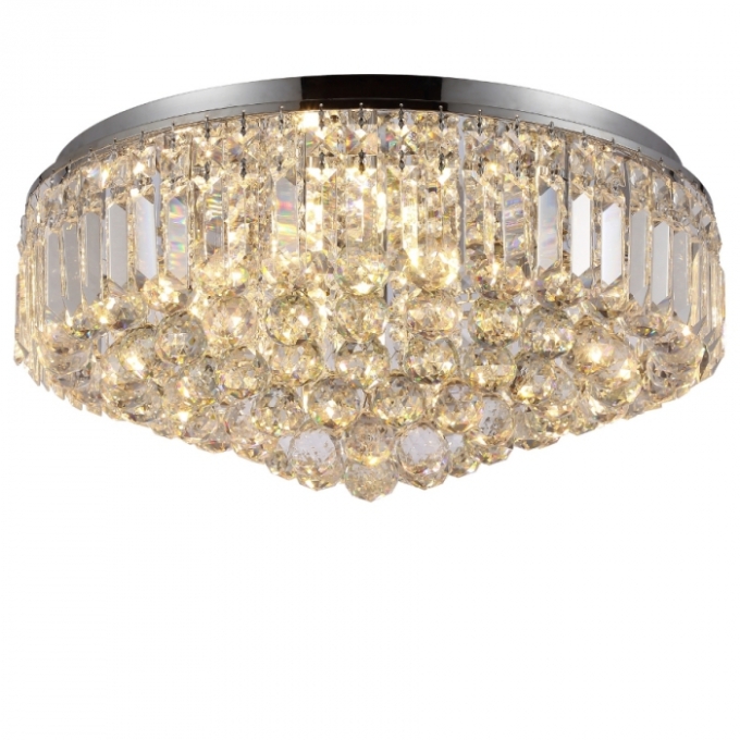 Plafon Skylight Brienne Cromado e Cristal Transparente 9L G9 Ø535X250mm SKY-3025TR