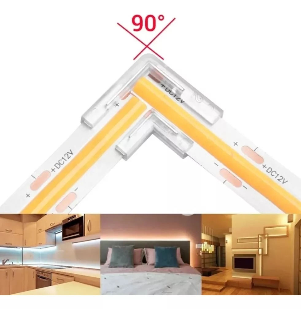 Kit 05 unidades Opus Emenda 90° para Fita 10mm Acrílico Transparente OPS 86978