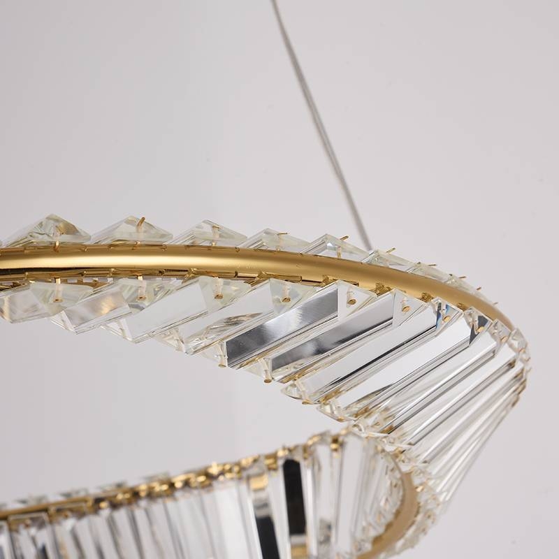 Pendente Nordecor Lezie Cristal 49 watts 3000K Ouro Brilho Ø600mm 2715