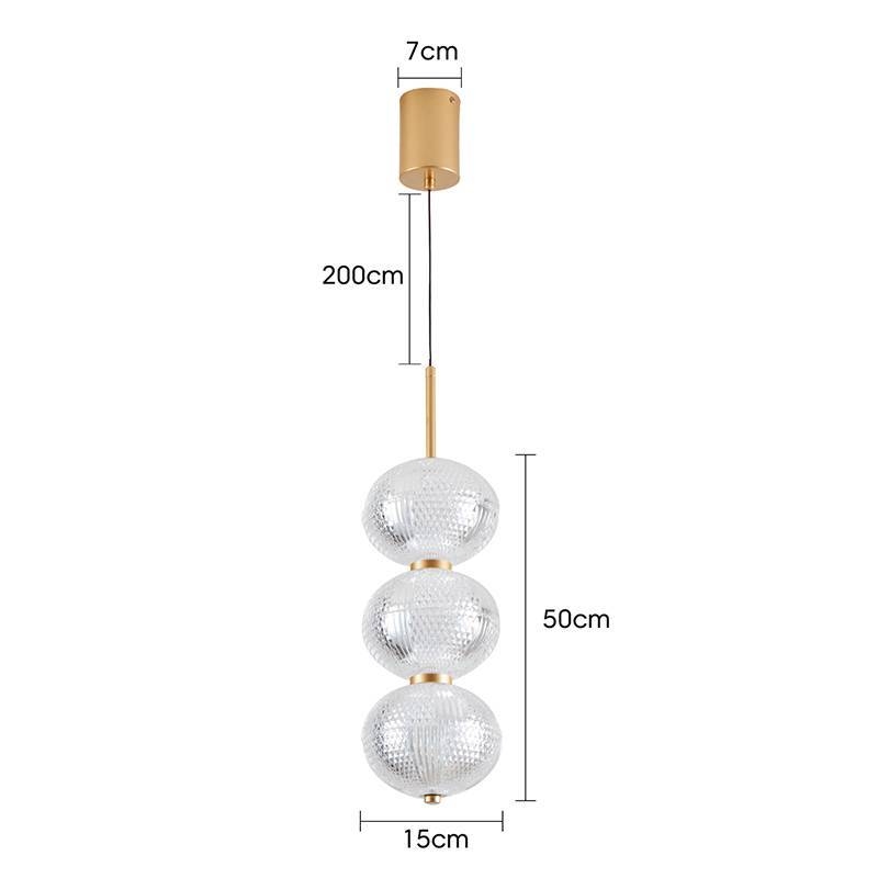 Pendente Nordecor Luse 3 Mód 21 watts 3000K Ouro Champagne Ø150x500mm 2795