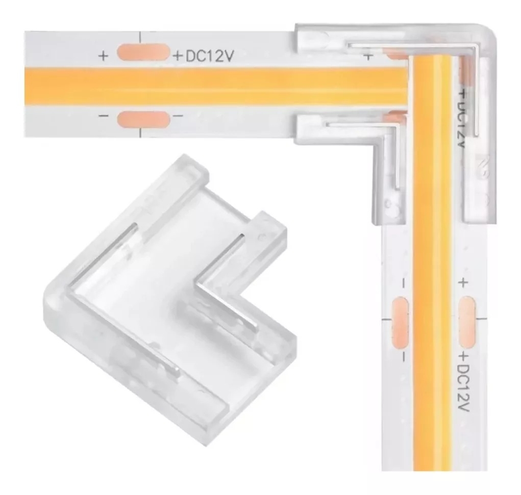 Kit 05 unidades Opus Emenda 90° para Fita 10mm Acrílico Transparente OPS 86978