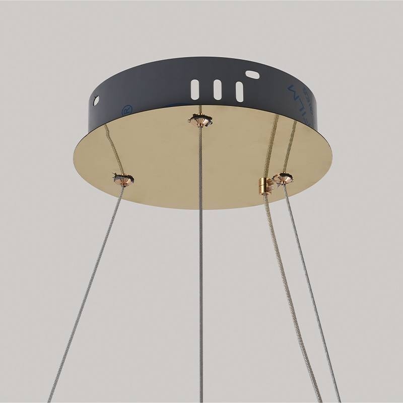 Pendente Nordecor Lezie Cristal 49 watts 3000K Ouro Brilho Ø600mm 2715