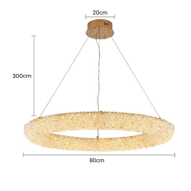 Pendente Nordecor Jou Cir 60 watts 3000K Dourado Brilho Ø800mm 2772
