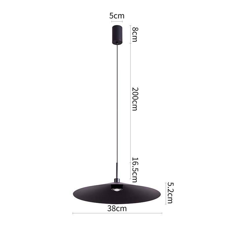 Pendente Nordecor Kale Dre 10 watts 3000K Preto Ø380mm 2864