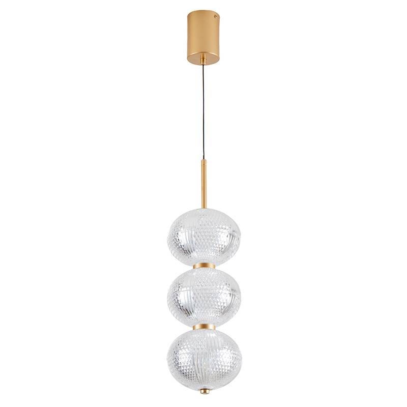 Pendente Nordecor Luse 3 Mód 21 watts 3000K Ouro Champagne Ø150x500mm 2795