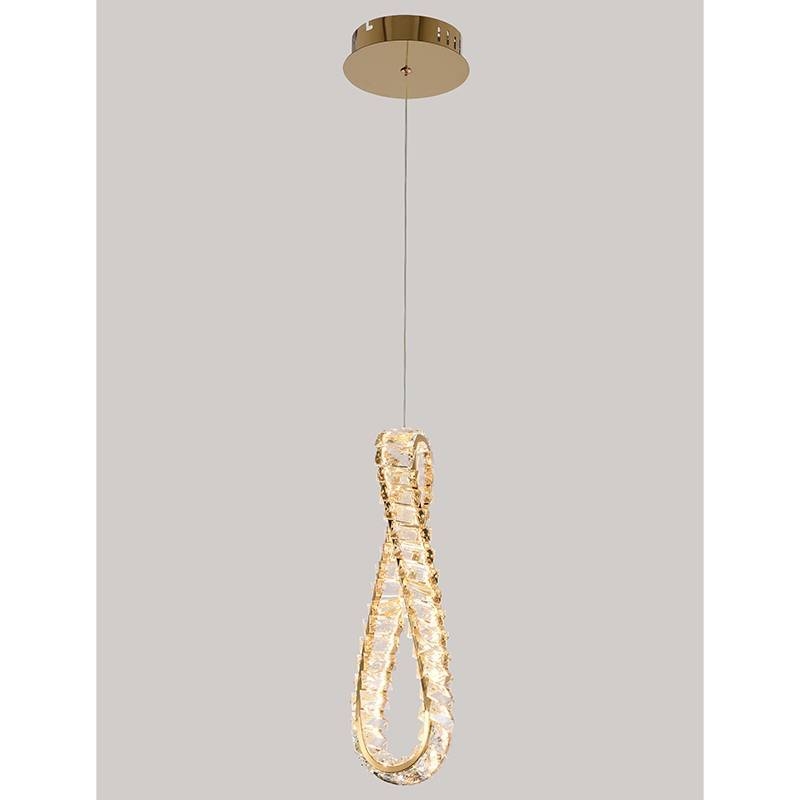 Pendente Nordecor Lezie IN Cristal 32 watts 3000K Ouro Brilho 450x130x35mm 2741