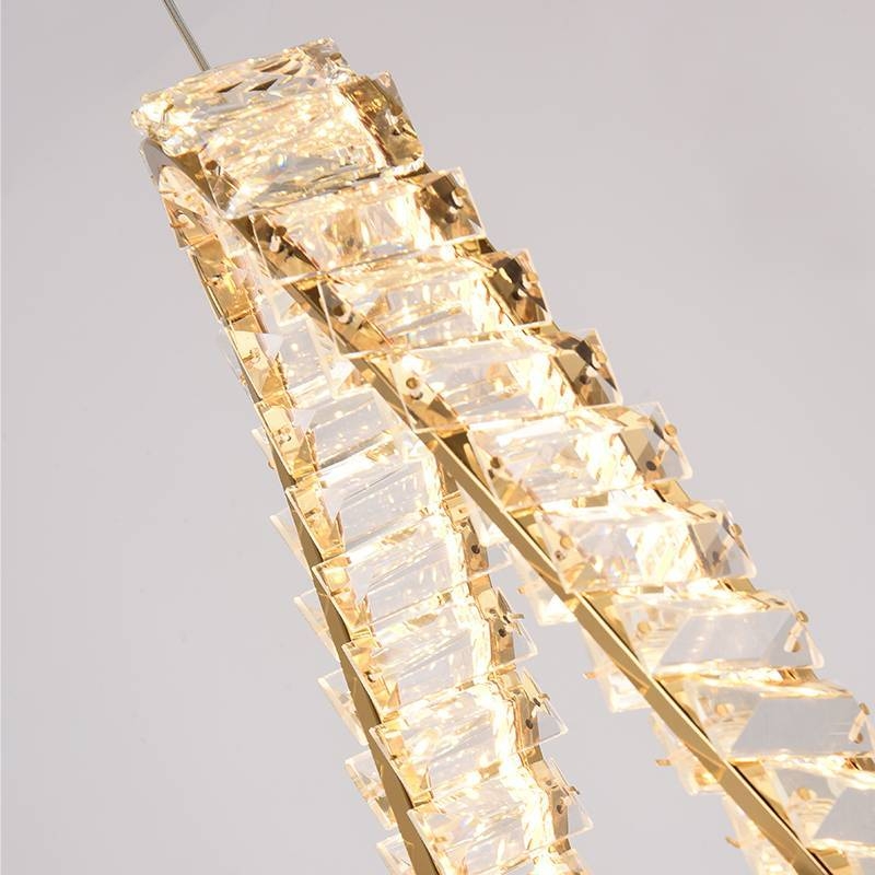Pendente Nordecor Lezie IN Cristal 32 watts 3000K Ouro Brilho 450x130x35mm 2741