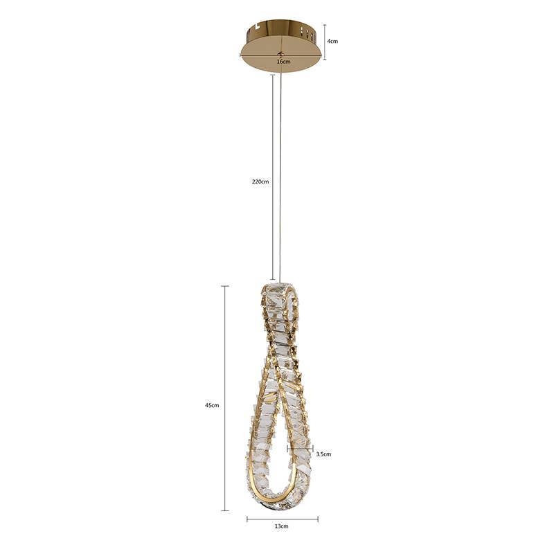 Pendente Nordecor Lezie IN Cristal 32 watts 3000K Ouro Brilho 450x130x35mm 2741