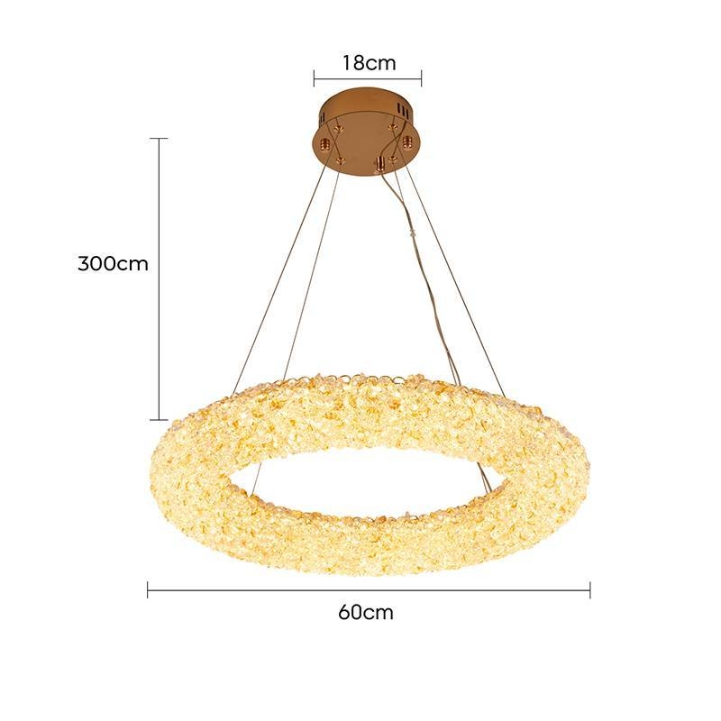 Pendente Nordecor Jou Cir 40 watts 3000K Dourado Brilho Ø600mm 2771