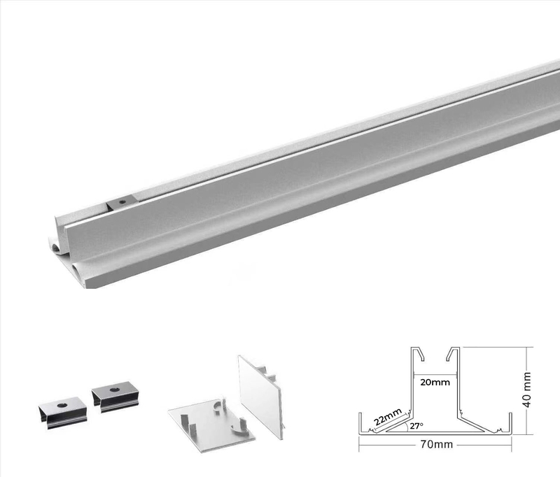Perfil Arandela Nordecor 40x70mm Barra de 3 metros Branco 4237