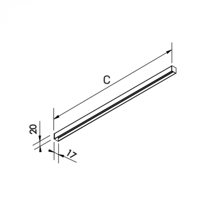 Sistema Linear Sobrepor Newline Fit15 3000x17x20mm SS15300