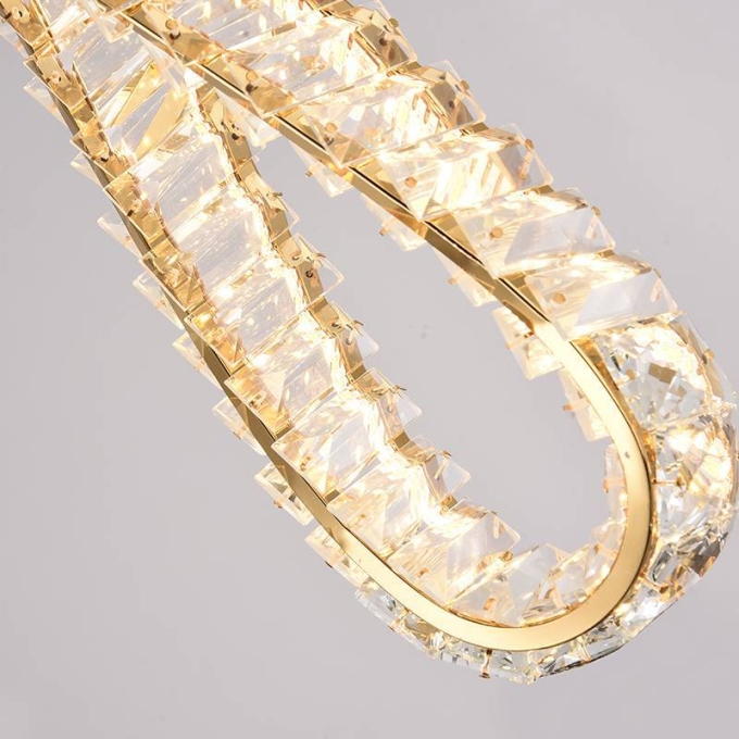 Pendente Nordecor Lezie IN Cristal 32 watts 3000K Ouro Brilho 450x130x35mm 2741
