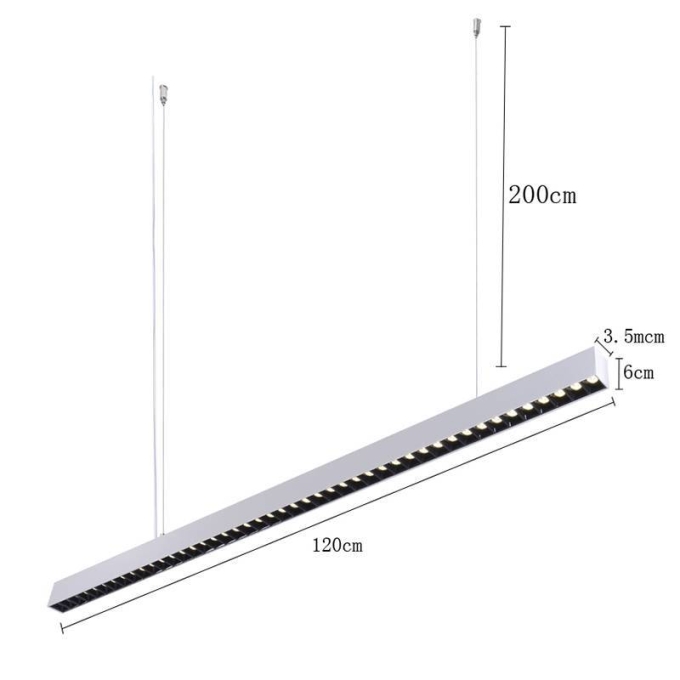 Pendente Nordecor Lyta Pro 40 watts 3000K Branco 60x35x1200mm 2837